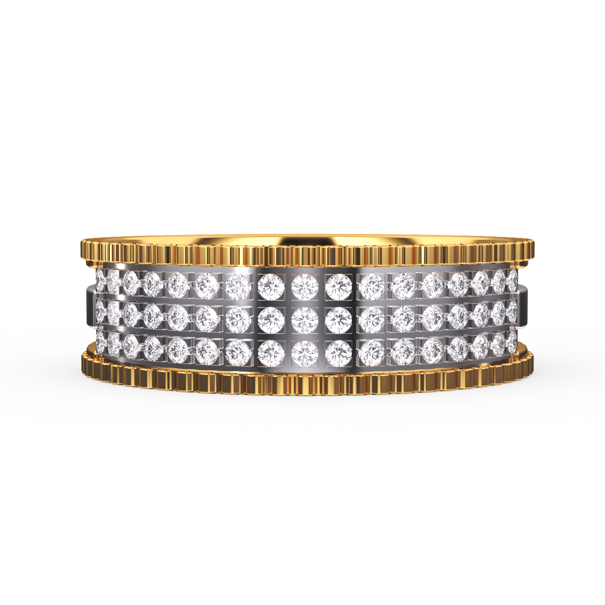 Round Full Eternity Men's Wedding Band